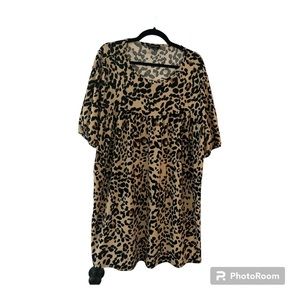 ASOS Wednesday’s file size 22 plus size cheetah empire dress